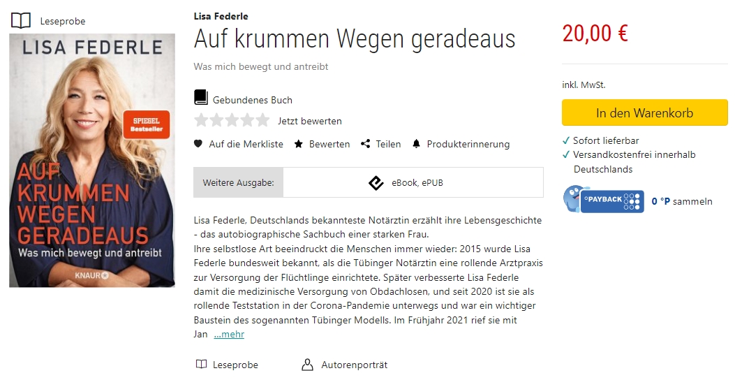 Lisa Federle   Auf krummen Wegen geradeaus