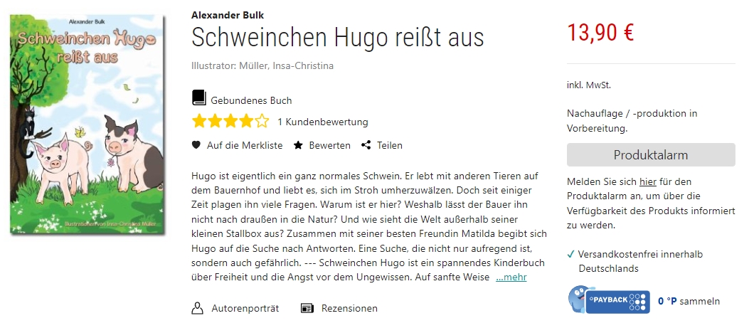 Schweinchen Hugo reisst aus