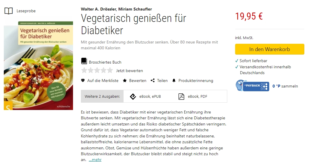 Vegetarische Ernährung für Diabetiker