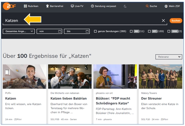 ZDF mediathek katzen