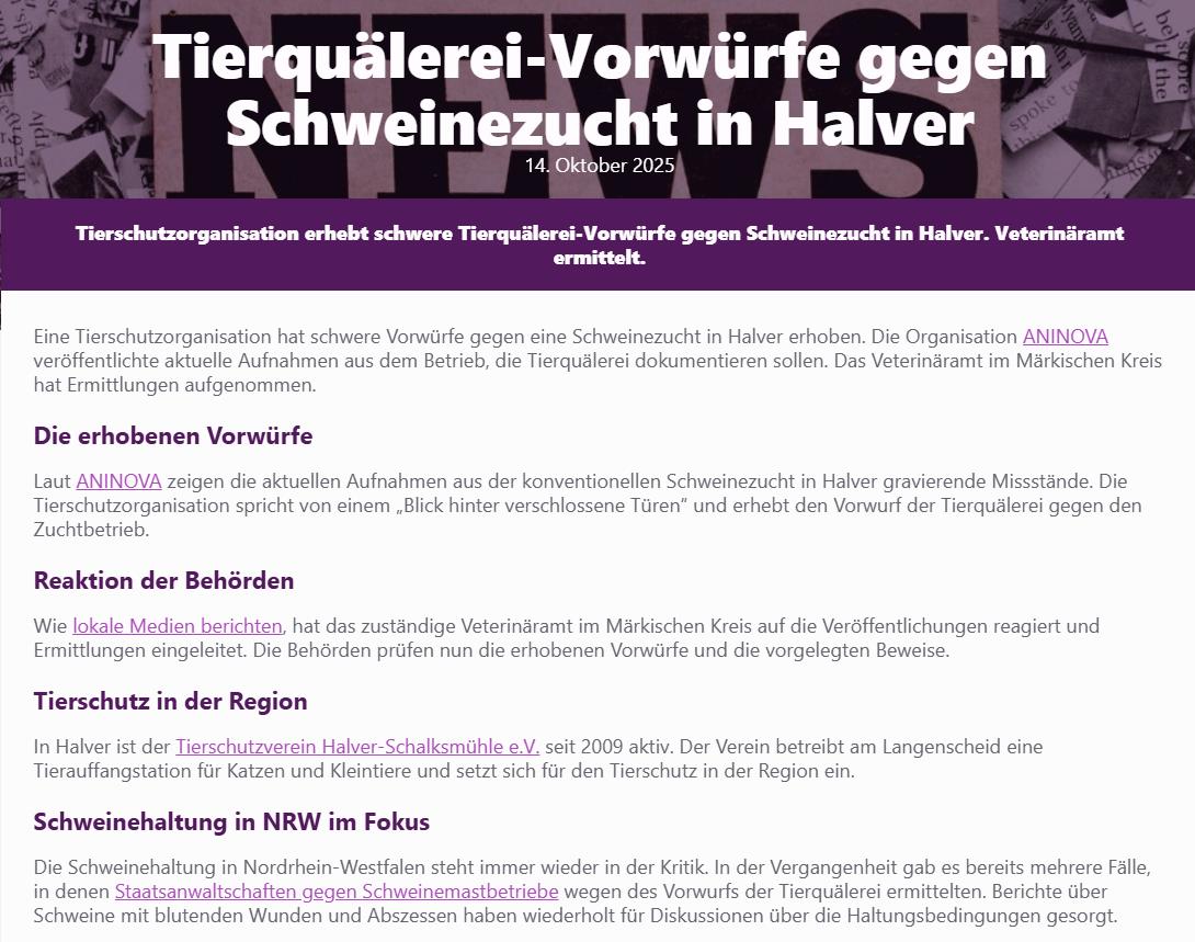 Tierquälerei Halver